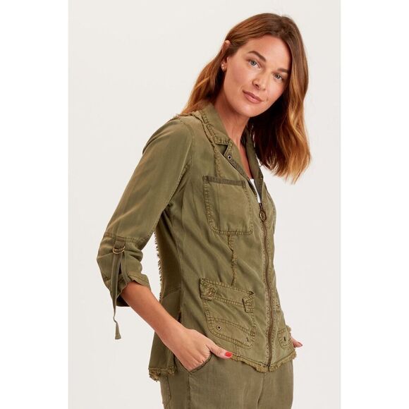 NWOT Anthropologie XCVI Military Green Utility Raphael Blazer - Combu Pigment si - Picture 15 of 15